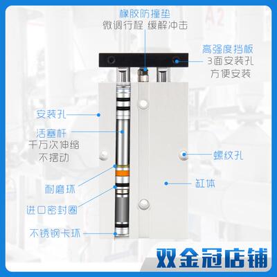 气动双杆双701/轴TDAT32气缸N025*10/1520/3/40/50/60/70/75/80/1