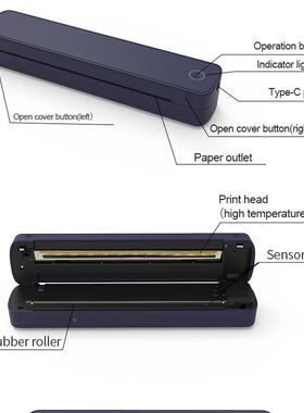 打携式热敏印机纹身A4习家用迷你小型A403--20手机学办线公无错题