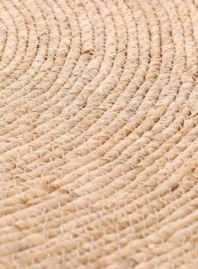 圆形客厅边入民户地毯纯卧室床手工编织流苏地垫宿酒店墙91819面