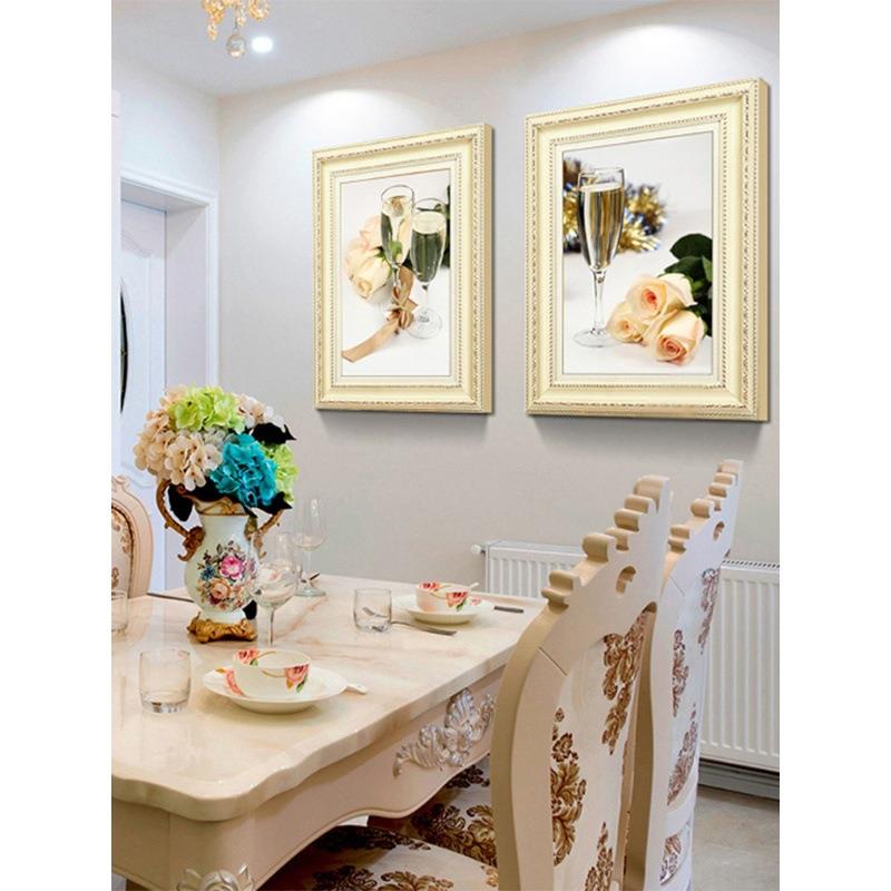 欧式餐厅装饰画简欧饭店墙面装饰挂画轻奢饭厅壁画现代简约墙画图片