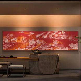 新中浮式餐横馆装画《ASD清明上河图》酒店包饰厢雕立体画餐厅幅