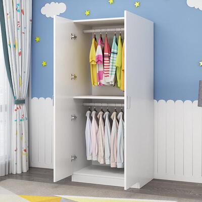 经济型衣柜家用卧QTS室现代约出房用实质木简简易组装收租纳储物