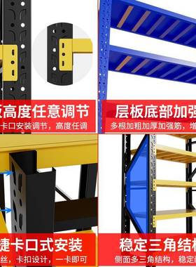 仓库架物置物架快递超市重43789型货架货品摆放架室地下家用加厚