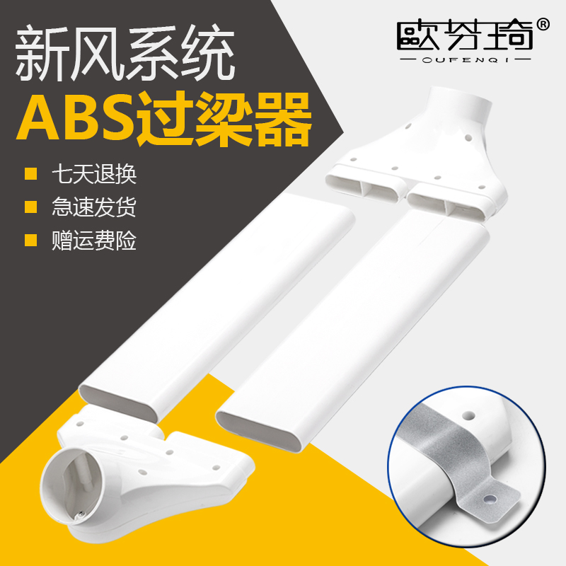 新风系统abs过梁器 通风管道交叉横梁扁管过渡器全热交换器75-160