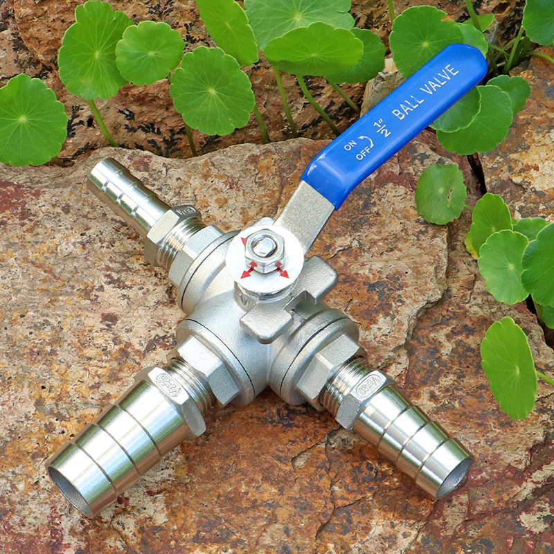 定制创意DIY304不锈钢T型球阀三通花园软管宝塔接头分水器分流阀