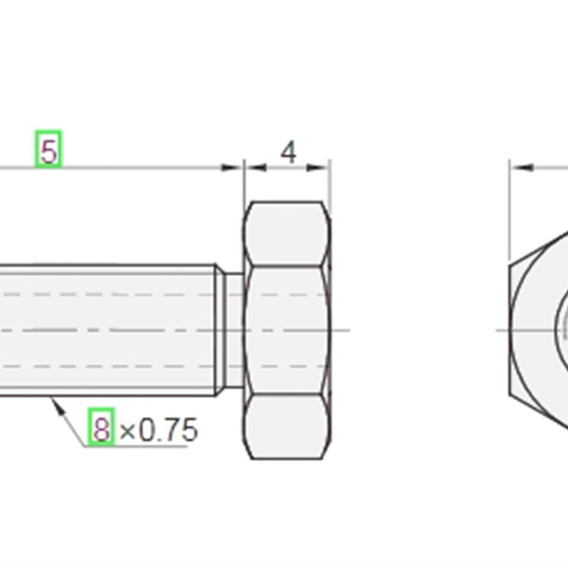 外六角通孔螺丝PAX01-M8 M10 M12-L5 L10 L15 细牙空心调整螺栓