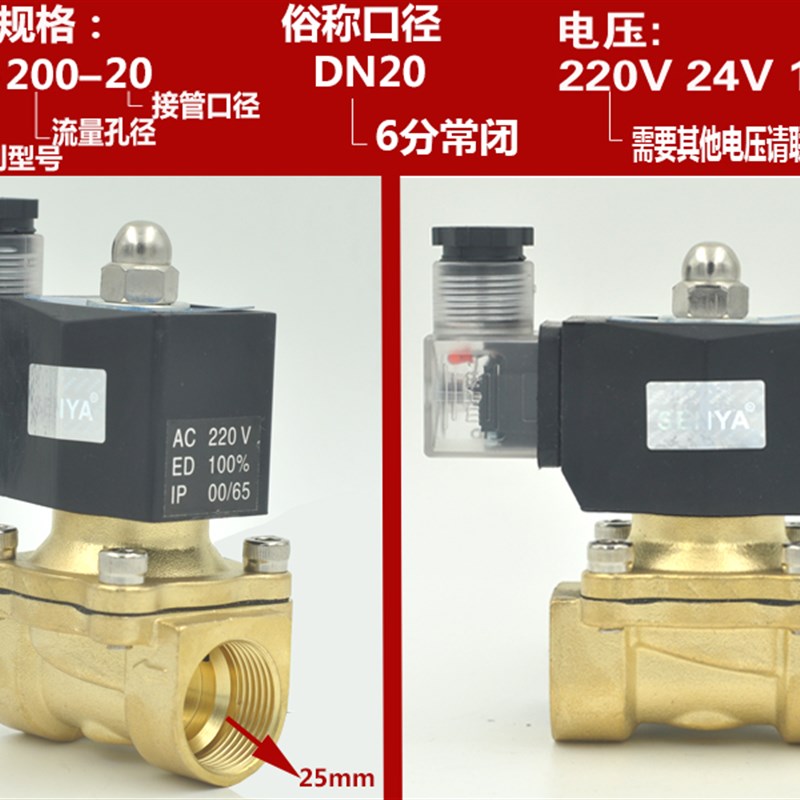 4分室外防水电磁阀水阀 气阀 6分防雾电磁阀H 1寸220V 24V 12V