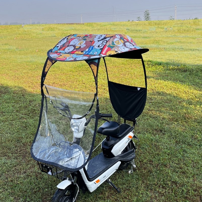 电动车雨棚蓬小型电瓶自行车防晒遮雨挡风罩加厚车棚可拆卸遮阳伞