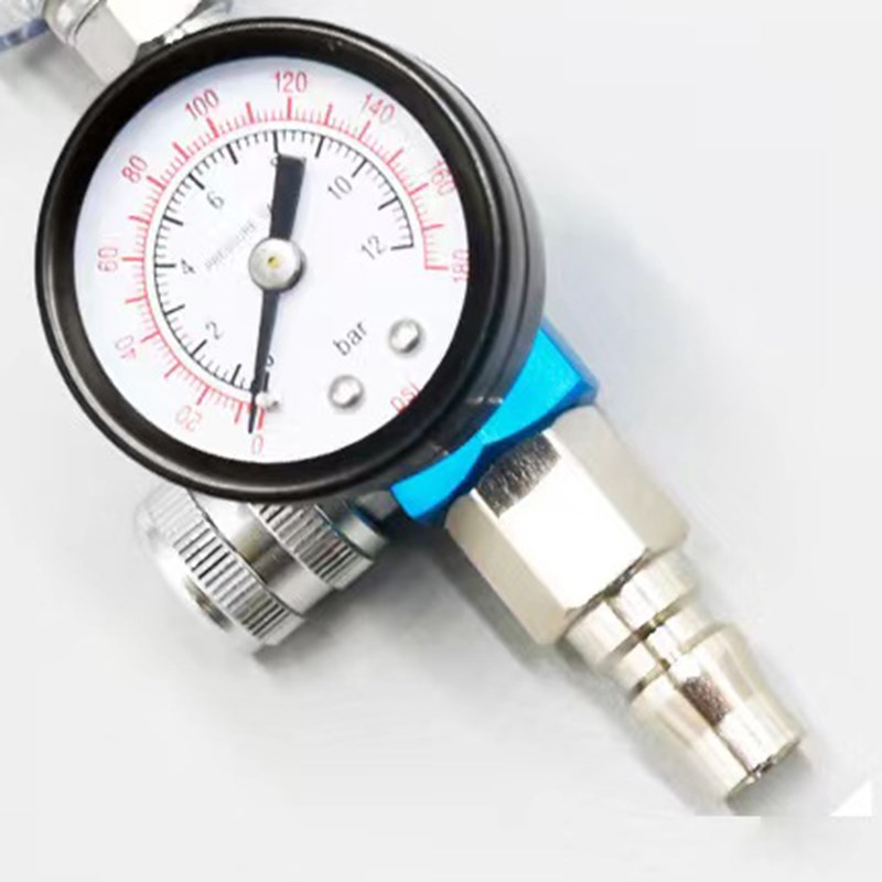 喷漆枪尾部进气口空气调压表空气过滤器喷枪压力表水格油水分离器
