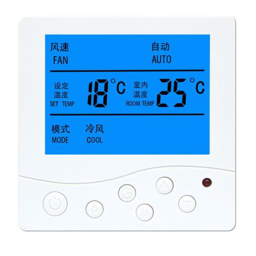 中央空调控制面板风机盘管智能液晶温控器水系统三速开关水机通用