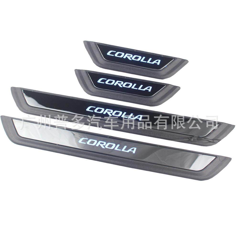 适用丰田卡罗拉Altis汽车门槛条碳纤维迎宾踏板LED灯20192020