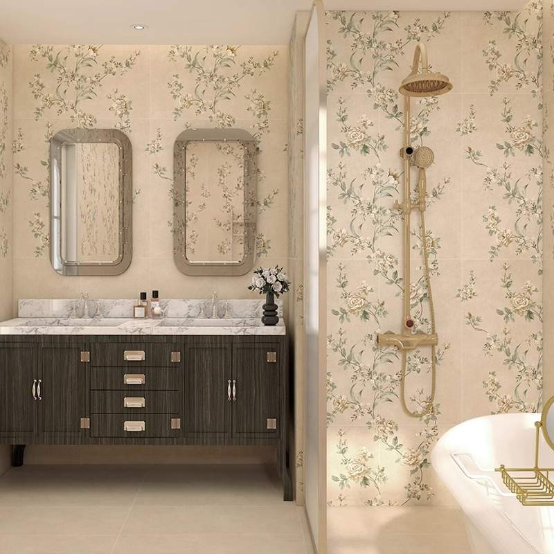 全瓷美拉德花砖400x800卫生间浴室墙砖复古哑光民宿瓷砖厨房地砖