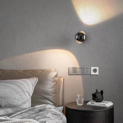 北欧简约可旋转壁灯卧室床头创意客厅书房轻奢楼梯过道氛围装饰灯