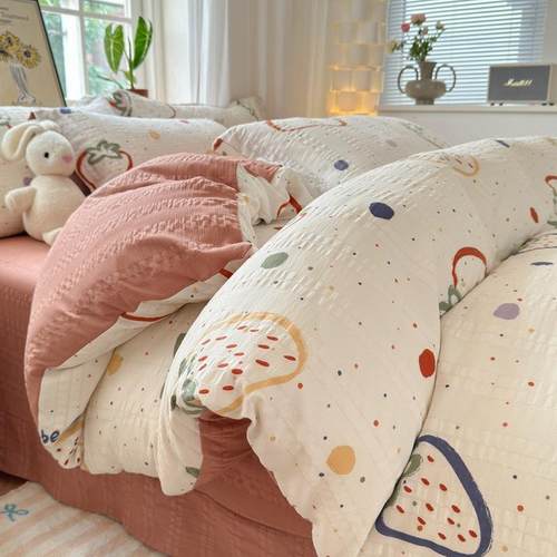 新款单人床学生宿舍三件套家用床上用品床单四件套寝室被套一整套