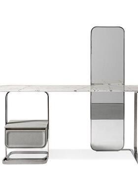 轻奢极简cornelio天然大理石梳妆台创意设计卧室镜装一体化妆桌