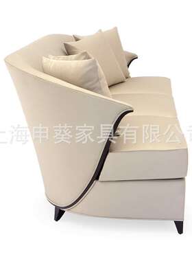 美式乡村现代极简多人沙发创意轻奢皮艺沙发客厅小户型别墅样板房