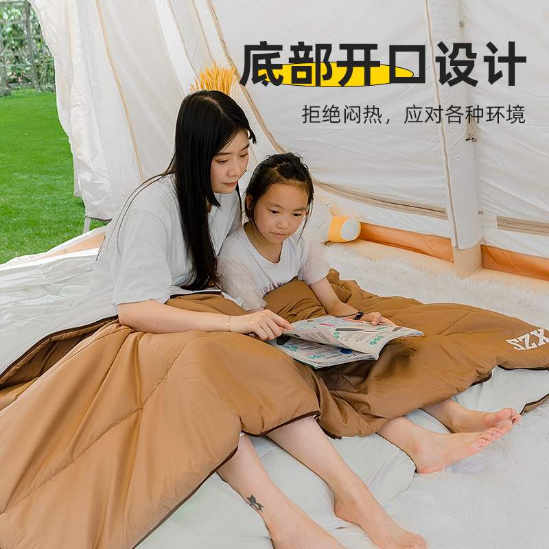 三只小驴双人户外露营睡袋冬季加厚防寒大人成人情侣便携保暖被子