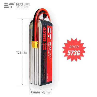 BT LIPO倍特电池4200mAh/6S/22.2V/65C/航模电池