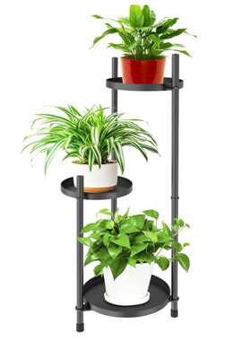 铁艺三层植物支架户外金属植物架花盆展示架阳台花架