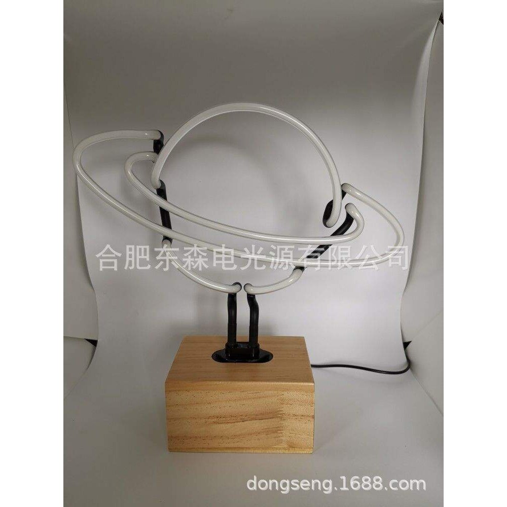 供应大号木头座土星环霓虹灯,Wood base Neon light