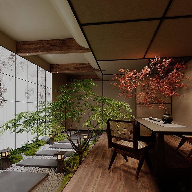仿真绿植景观造景新中式室内茶室高级仿生植物假树橱窗氛围树装饰
