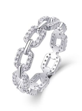 欧美流行浑身戒莫桑石戒指女不