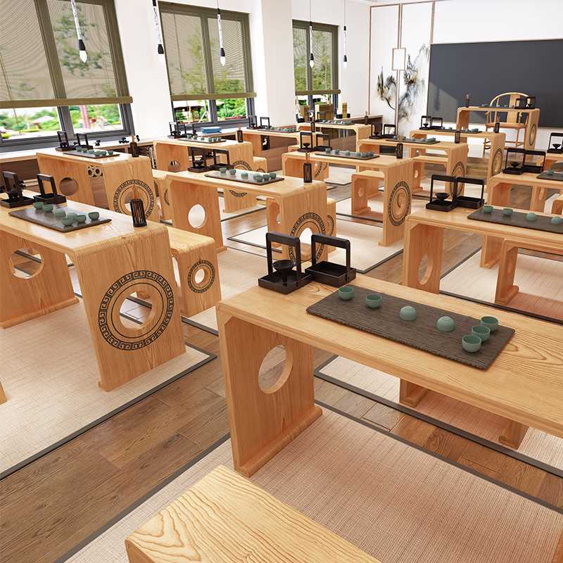 书法桌子家用实木仿古书画桌课桌椅培训班围棋桌国学桌椅套装批发