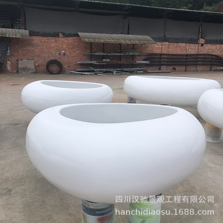 白色玻璃钢树脂圆凳摆件