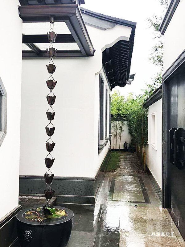 民宿庭院装饰雨链日式紫铜排水雨链落水链屋檐落水链下水器