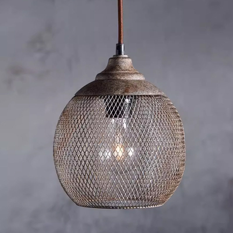 美式复古工业风铁艺铁网吊灯 创意餐厅灯咖啡厅组合灯设计师