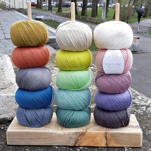 Laines Du Nord 意大利海狮柔软亚麻匹马棉混纺soft lino链条毛线