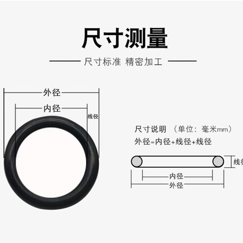 耐油丁晴O型圈橡胶2mm密封圈外径5/10/15/20/25/30/35/40/45/50