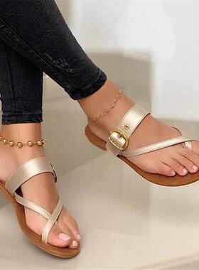 roman平底凉鞋女slippers women flat sandals for ladies shoes