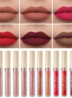 12 Colors Matte Velvet Liquid Lipstick Fashion Easy To Color