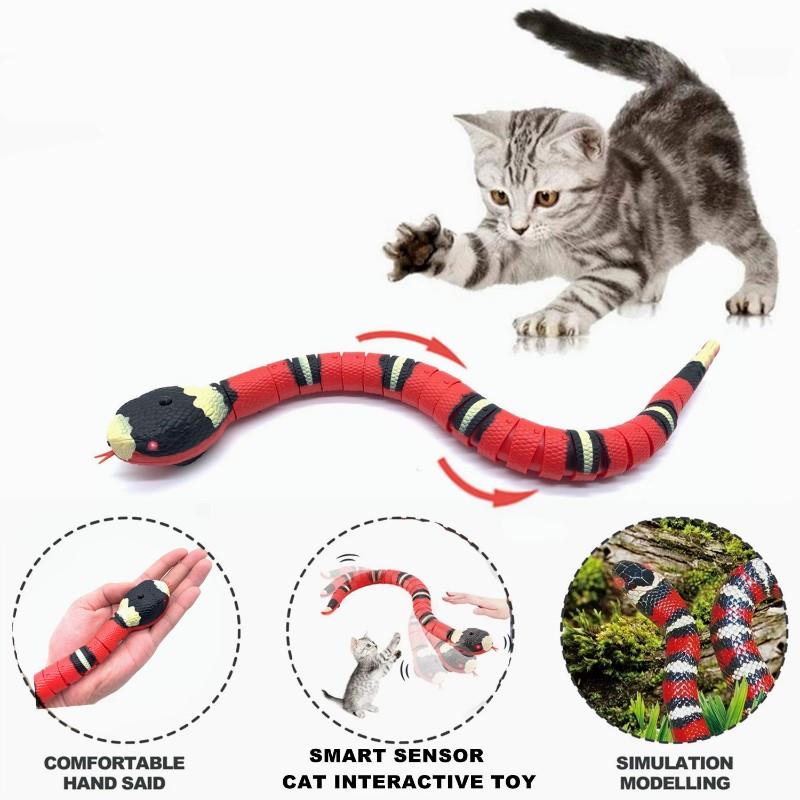 Smart Sensing Snake Interactive Cat Toys Automatic USB Charg