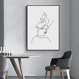 Nordic Figures Line Art Woman Wall Canvas Paintings Posters