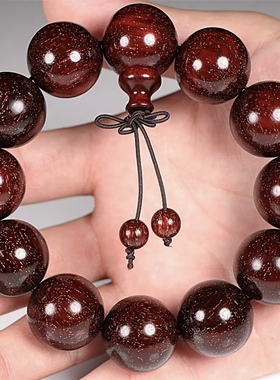 正宗小叶紫檀手串高油密金星佛珠文玩盘玩念珠男女款非洲天然老料