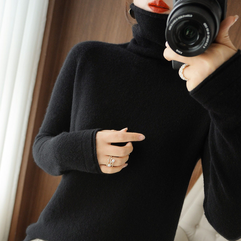 Women Sweater Autumn Winter Turtleneck Warm Knitwear Korean