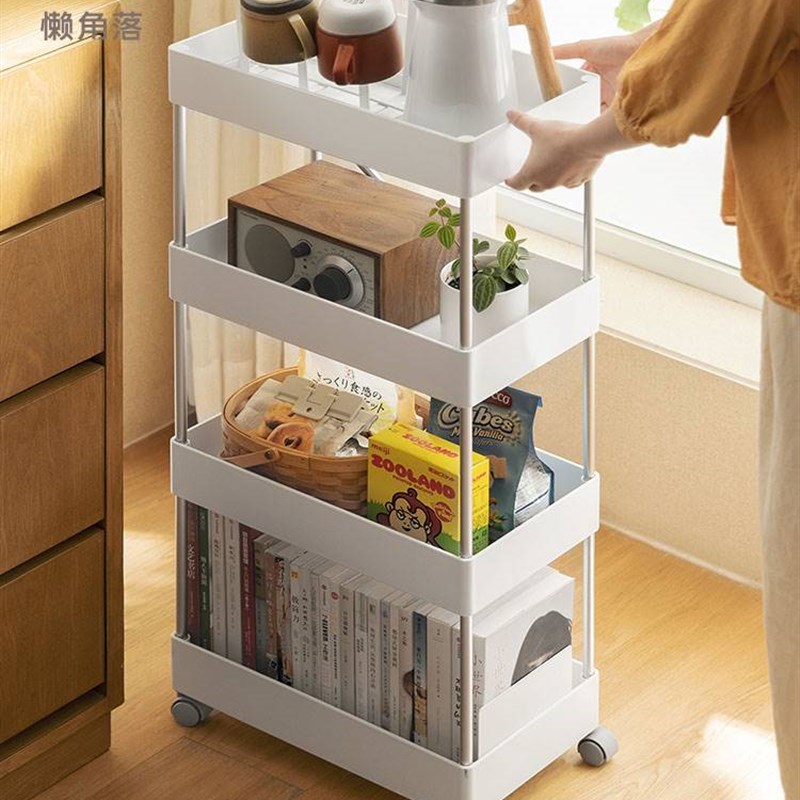 好物新厨房落地多层夹缝可移动小推车置物架浴室收纳储物架带轮