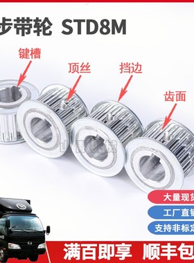 S8M36齿槽宽33同步轮两面平AF型铝合金现货同步带轮定做圆弧齿