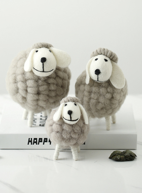 ins北欧家居女生房间卧室装饰品绵羊摆件客厅玄关创意桌面小摆设