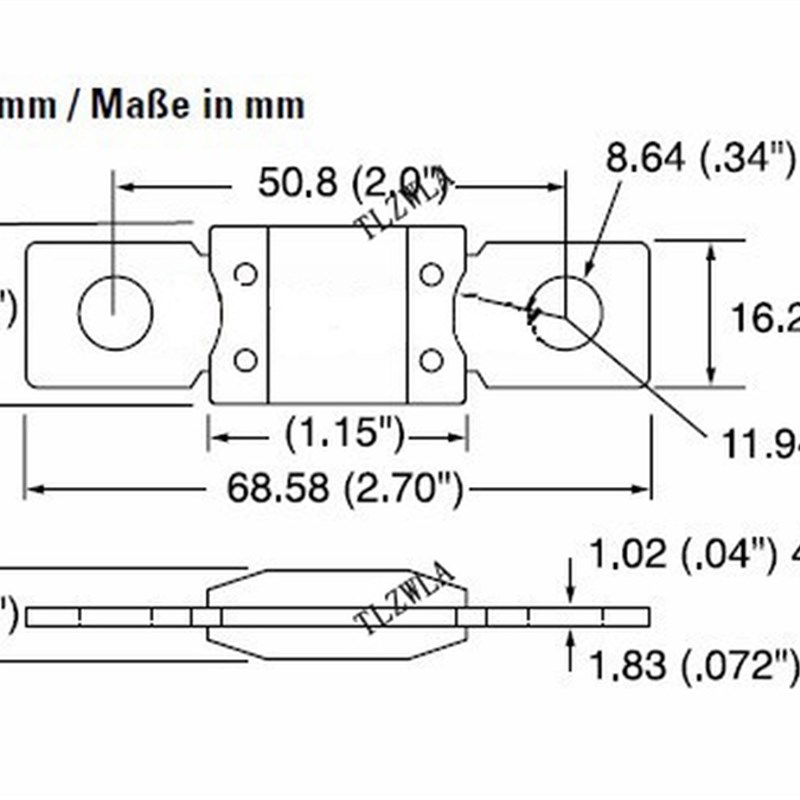 1pcs LITTEL FSE ANL Car fuse MEGA Bolt-on Fuse Blow a fuse B