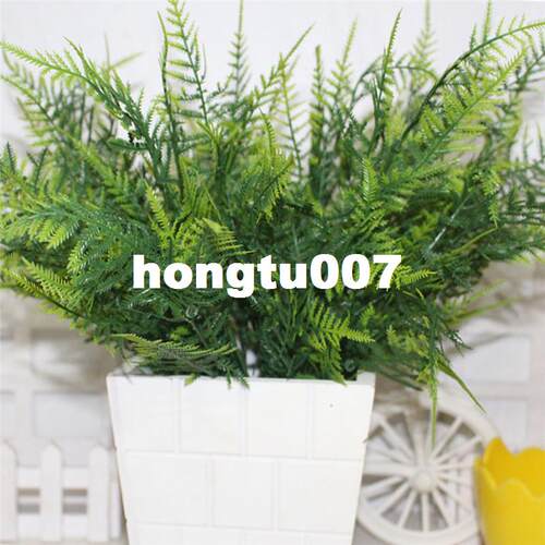 极速New 10pcs/lot Plastic Fern Artificial Plant Green Leaf F