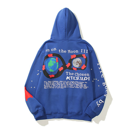 好货Kanye West Letter Foam Fleece Sweatshirt Mens and Womens