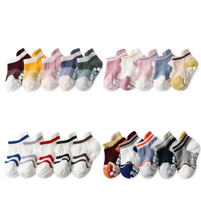 极速5 Pairs/lot Anti-slip Non Skid Ankle Baby Socks With Rub