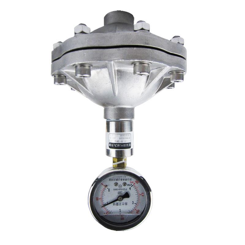 缓冲器 304不锈钢膜片式脉冲阻尼器带压力表 丝扣 /法兰DN25