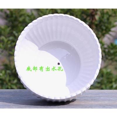 直径30厘米左右特大号纯白色陶瓷花盆带托盘个性客厅多肉花盆