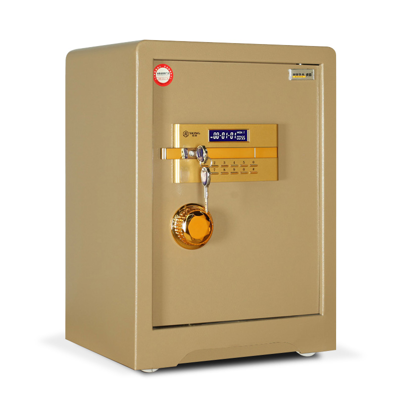 虎霸牌指纹密码保险柜家用60cm办公床头入墙保险箱小型防盗报警保