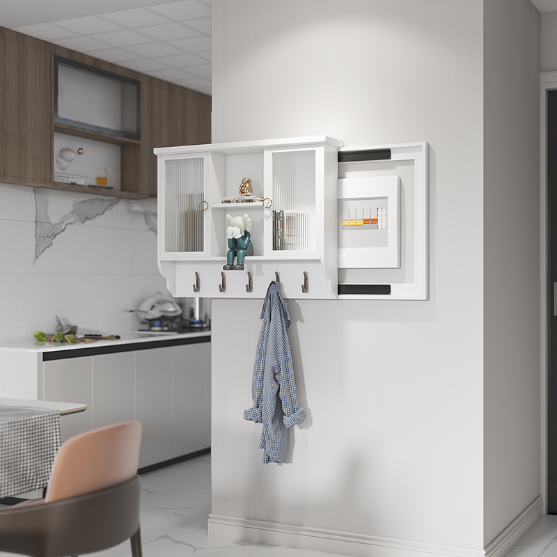 现代简约实木电表箱装饰画遮挡箱多功能墙饰弱电箱创意壁挂置物架