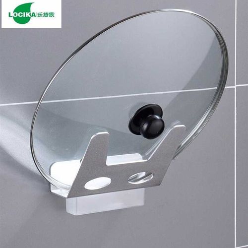 乐持家免打孔厨房锅盖架砧板架壁挂式带接水盘放菜板收纳层架大锅